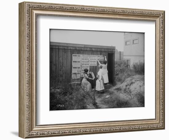 Poster Brigade: Three Women Suffragists in Seattle, WA, 1910-Ashael Curtis-Framed Giclee Print