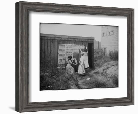 Poster Brigade: Three Women Suffragists in Seattle, WA, 1910-Ashael Curtis-Framed Giclee Print