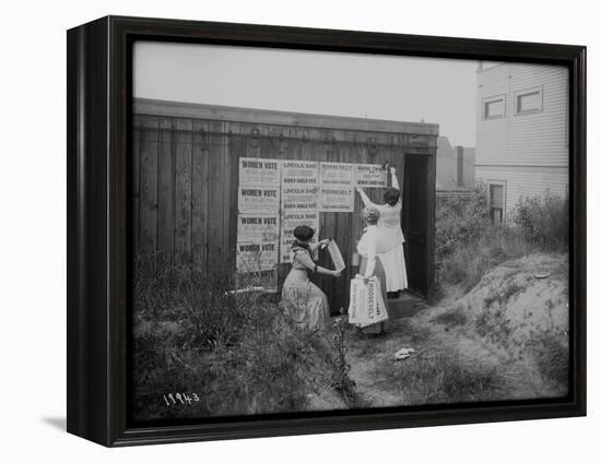 Poster Brigade: Three Women Suffragists in Seattle, WA, 1910-Ashael Curtis-Framed Premier Image Canvas