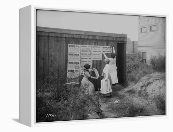 Poster Brigade: Three Women Suffragists in Seattle, WA, 1910-Ashael Curtis-Framed Premier Image Canvas