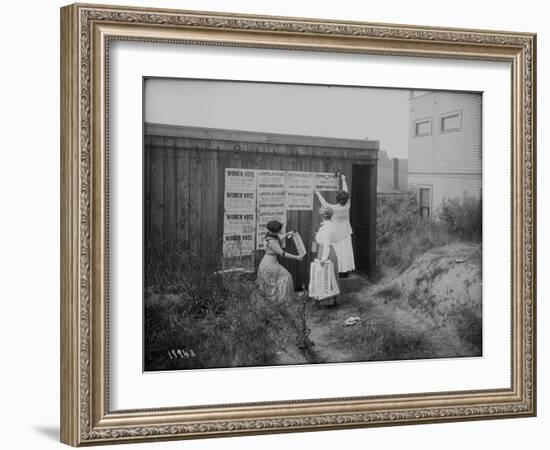 Poster Brigade: Three Women Suffragists in Seattle, WA, 1910-Ashael Curtis-Framed Giclee Print