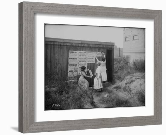 Poster Brigade: Three Women Suffragists in Seattle, WA, 1910-Ashael Curtis-Framed Giclee Print