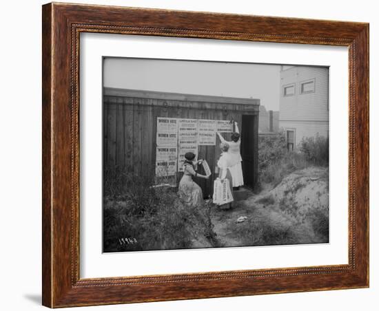 Poster Brigade: Three Women Suffragists in Seattle, WA, 1910-Ashael Curtis-Framed Giclee Print