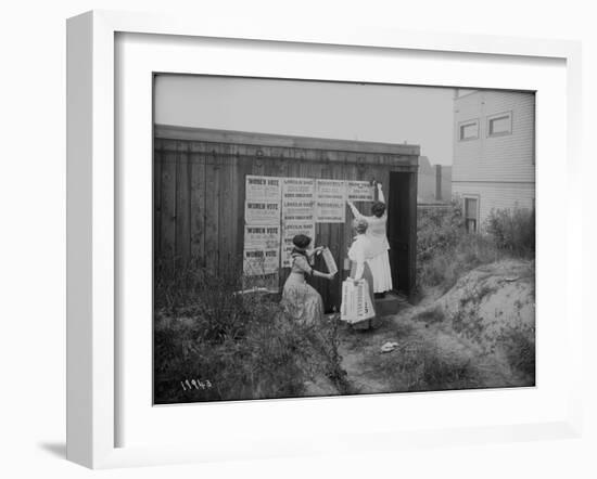 Poster Brigade: Three Women Suffragists in Seattle, WA, 1910-Ashael Curtis-Framed Giclee Print