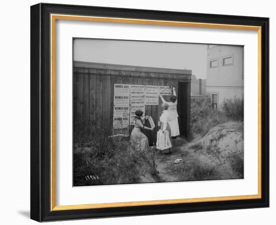 Poster Brigade: Three Women Suffragists in Seattle, WA, 1910-Ashael Curtis-Framed Giclee Print