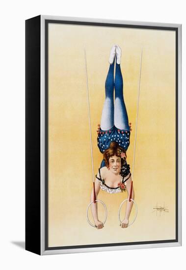 Poster Depicting a Female Acrobat Using Rings-null-Framed Premier Image Canvas