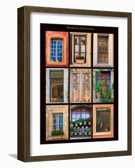 Poster featuring windows shot on buildings throughout towns of Provence, France.-Mallorie Ostrowitz-Framed Photographic Print