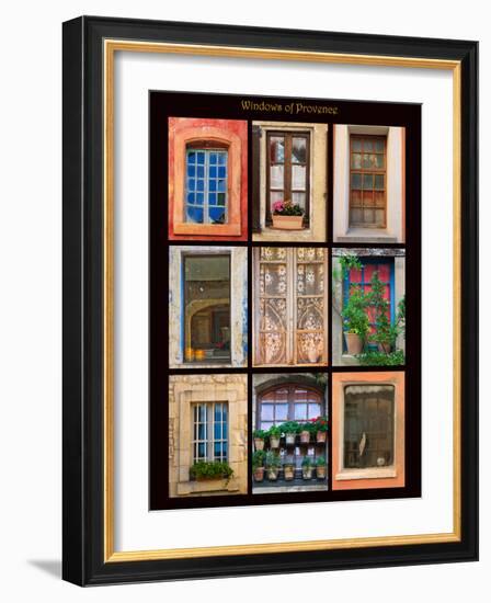 Poster featuring windows shot on buildings throughout towns of Provence, France.-Mallorie Ostrowitz-Framed Photographic Print