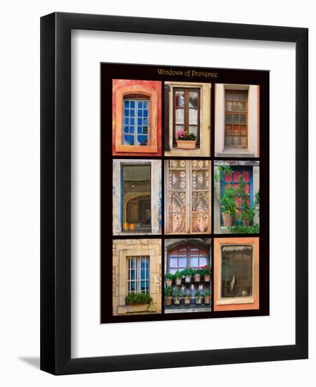 Poster featuring windows shot on buildings throughout towns of Provence, France.-Mallorie Ostrowitz-Framed Photographic Print