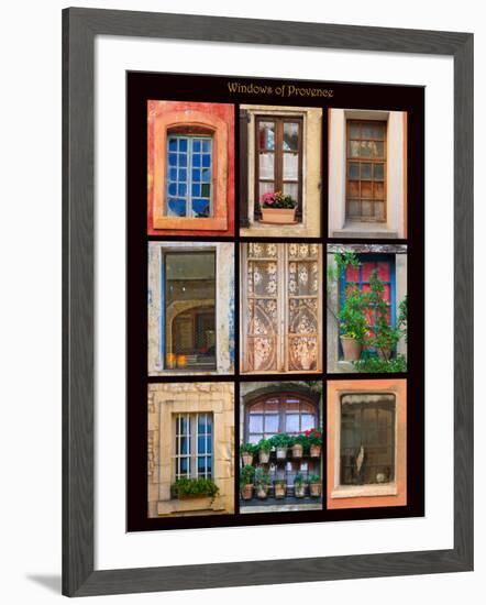 Poster featuring windows shot on buildings throughout towns of Provence, France.-Mallorie Ostrowitz-Framed Photographic Print