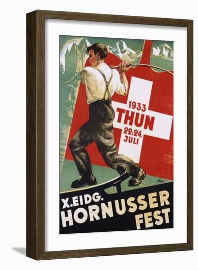 Poster for 1933 "Hornusser Fest" in Thun, Switzerland-null-Framed Giclee Print