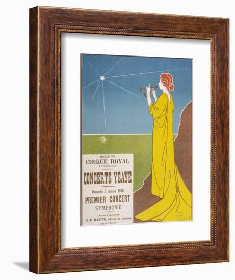 Poster for a Classical Music Concert Starring the Belgian Violinist and Composer Eugene Ysaye-H. Meunier-Framed Photographic Print