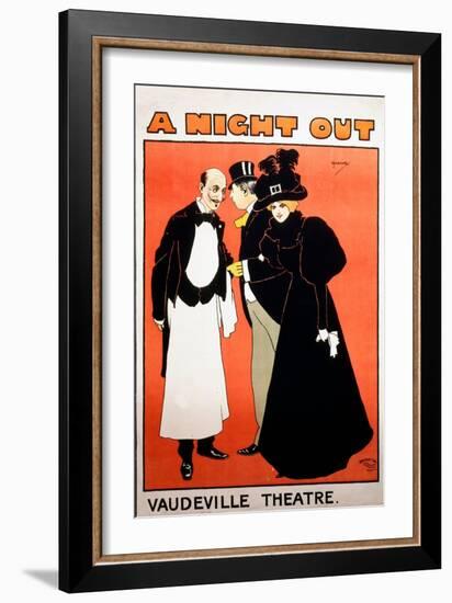 Poster for a Night out at Vaudeville Theatre (Colour Litho)-John Hassall-Framed Giclee Print