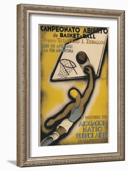 Poster for Argentine Basketball Tournament-null-Framed Giclee Print