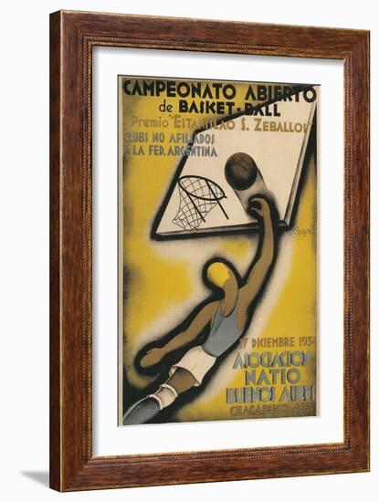 Poster for Argentine Basketball Tournament-null-Framed Giclee Print