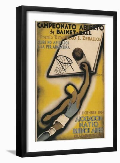 Poster for Argentine Basketball Tournament-null-Framed Giclee Print