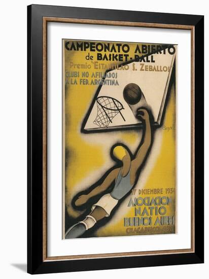 Poster for Argentine Basketball Tournament-null-Framed Giclee Print