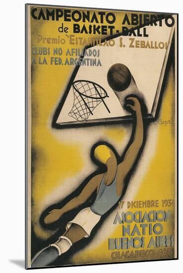 Poster for Argentine Basketball Tournament-null-Mounted Giclee Print