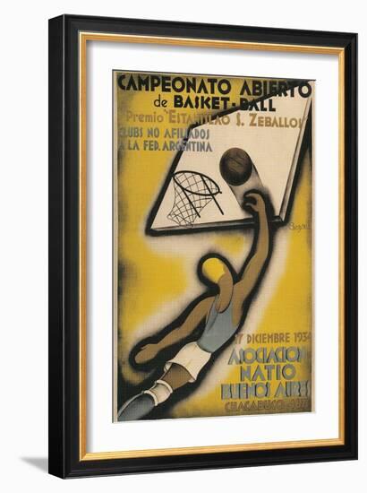 Poster for Argentine Basketball Tournament-null-Framed Giclee Print