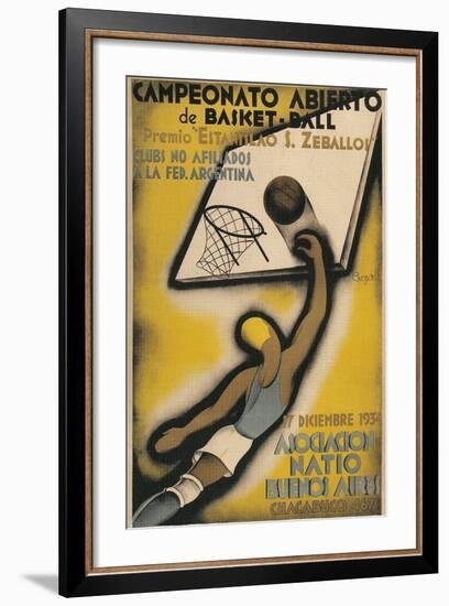 Poster for Argentine Basketball Tournament-null-Framed Giclee Print