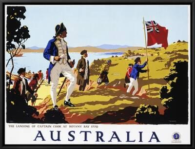 Travel Australia Captain Cook Botany Bay Colonial Flag Framed Print 12x16 Inch