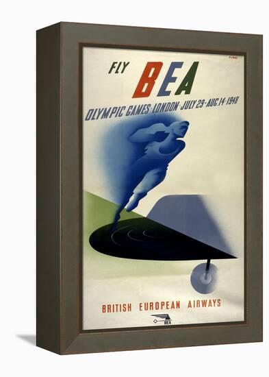 Poster for British European Airways (BEA) Featuring the 1948 London Olympic Games-null-Framed Premier Image Canvas