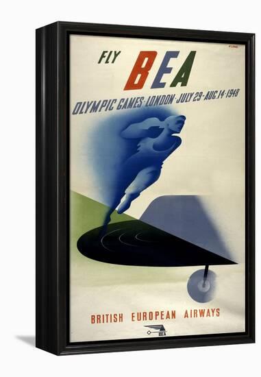 Poster for British European Airways (BEA) Featuring the 1948 London Olympic Games-null-Framed Premier Image Canvas