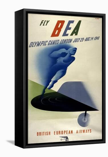 Poster for British European Airways (BEA) Featuring the 1948 London Olympic Games-null-Framed Premier Image Canvas