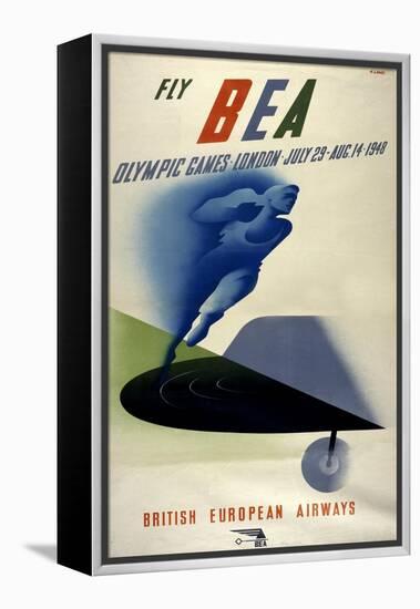 Poster for British European Airways (BEA) Featuring the 1948 London Olympic Games-null-Framed Premier Image Canvas