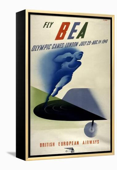 Poster for British European Airways (BEA) Featuring the 1948 London Olympic Games-null-Framed Premier Image Canvas