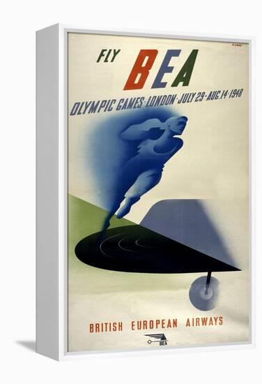 Poster for British European Airways (BEA) Featuring the 1948 London Olympic Games-null-Framed Premier Image Canvas