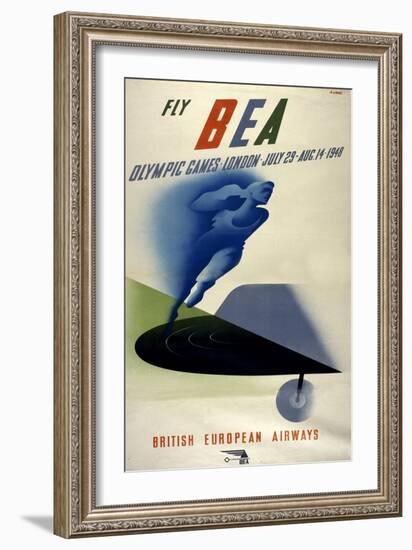 Poster for British European Airways (BEA) Featuring the 1948 London Olympic Games-null-Framed Giclee Print