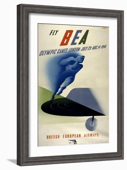 Poster for British European Airways (BEA) Featuring the 1948 London Olympic Games-null-Framed Giclee Print