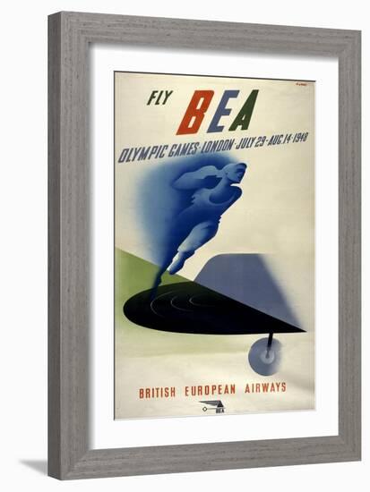 Poster for British European Airways (BEA) Featuring the 1948 London Olympic Games-null-Framed Giclee Print