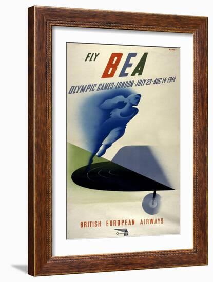 Poster for British European Airways (BEA) Featuring the 1948 London Olympic Games-null-Framed Giclee Print