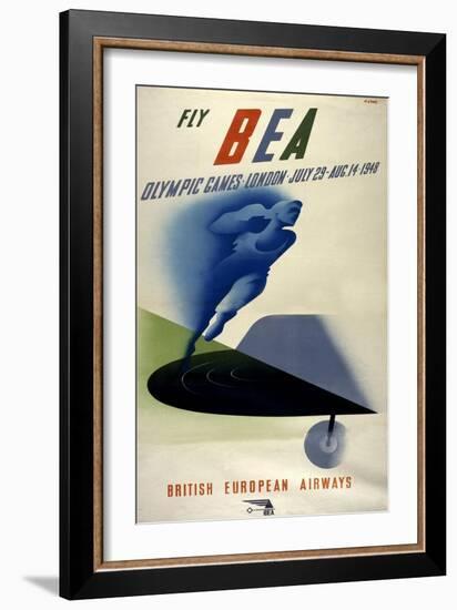 Poster for British European Airways (BEA) Featuring the 1948 London Olympic Games-null-Framed Giclee Print