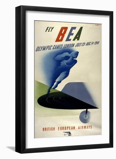 Poster for British European Airways (BEA) Featuring the 1948 London Olympic Games--Framed Giclee Print