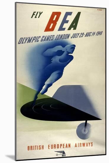 Poster for British European Airways (BEA) Featuring the 1948 London Olympic Games-null-Mounted Giclee Print