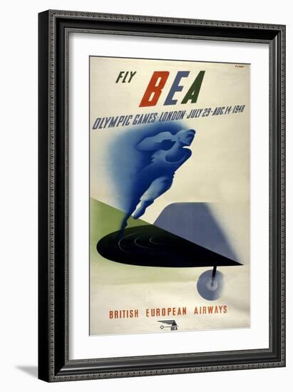 Poster for British European Airways (BEA) Featuring the 1948 London Olympic Games-null-Framed Giclee Print