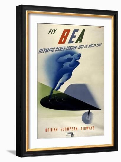 Poster for British European Airways (BEA) Featuring the 1948 London Olympic Games-null-Framed Giclee Print