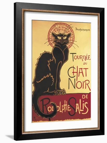 Poster for 'Chat Noir Cabaret' Founded by Rodolphe Salis-Théophile Alexandre Steinlen-Framed Art Print