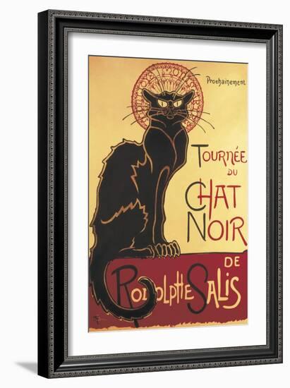 Poster for 'Chat Noir Cabaret' Founded by Rodolphe Salis-Théophile Alexandre Steinlen-Framed Art Print