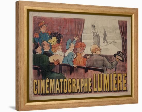 Poster for Cinematograph Lumiere-Marcellin Auzolle-Framed Stretched Canvas