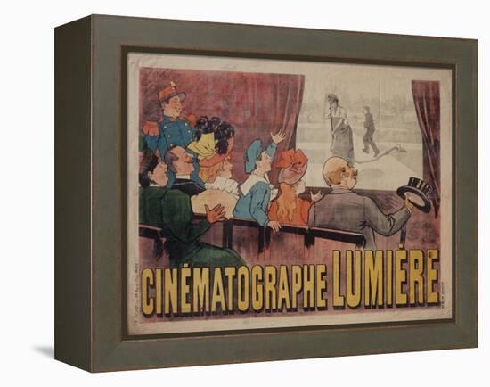 Poster for Cinematograph Lumiere-Marcellin Auzolle-Framed Stretched Canvas