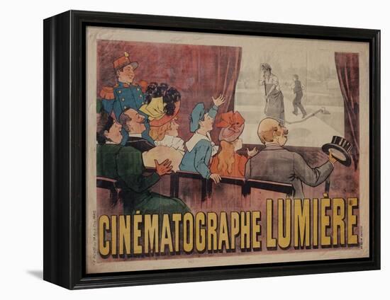 Poster for Cinematograph Lumiere-Marcellin Auzolle-Framed Stretched Canvas