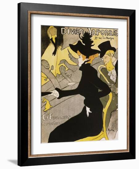 Poster for Divan Japonais-Henri de Toulouse-Lautrec-Framed Giclee Print