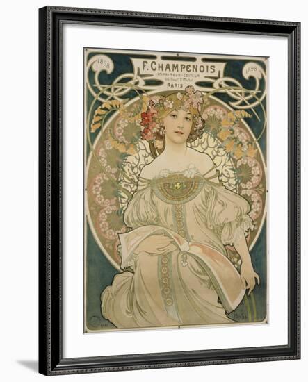 Poster for F. Champenois, 1897-Alphonse Mucha-Framed Giclee Print