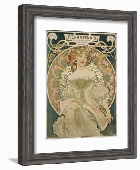 Poster for F. Champenois, 1897-Alphonse Mucha-Framed Giclee Print