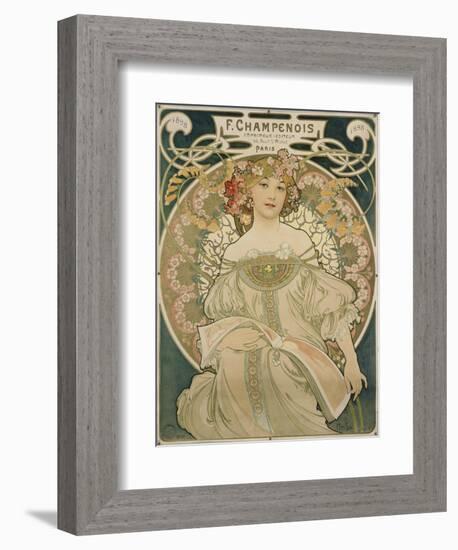 Poster for F. Champenois, 1897-Alphonse Mucha-Framed Giclee Print