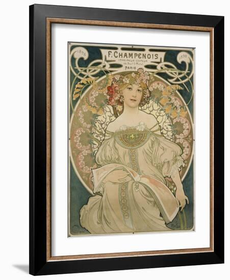 Poster for F. Champenois, 1897-Alphonse Mucha-Framed Giclee Print